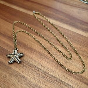 J.Crew | Pave Starfish Pendant Necklace | 24” Length